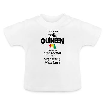 Bébé Guinéen comme un Bébé normal mais plus Cool - T-shirt bio col rond Bébé - blanc - Devant