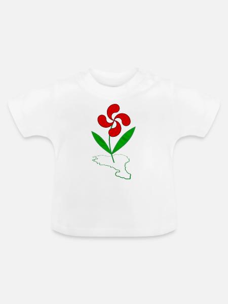 Baskische Blume - Baby Bio-T-Shirt mit Rundhals - Weiß