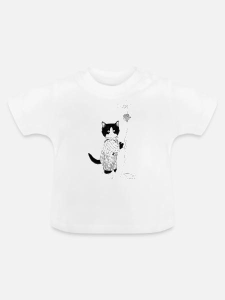 Katze Glühbirne - Baby Bio-T-Shirt mit Rundhals - Weiß