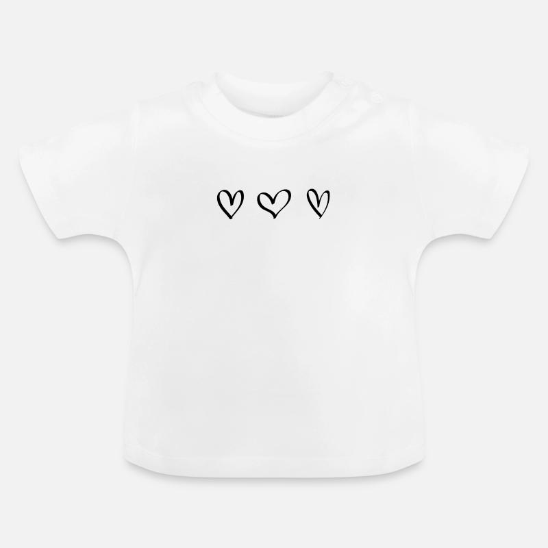 Coeur idée de cadeau - T-shirt bio col rond Bébé - blanc