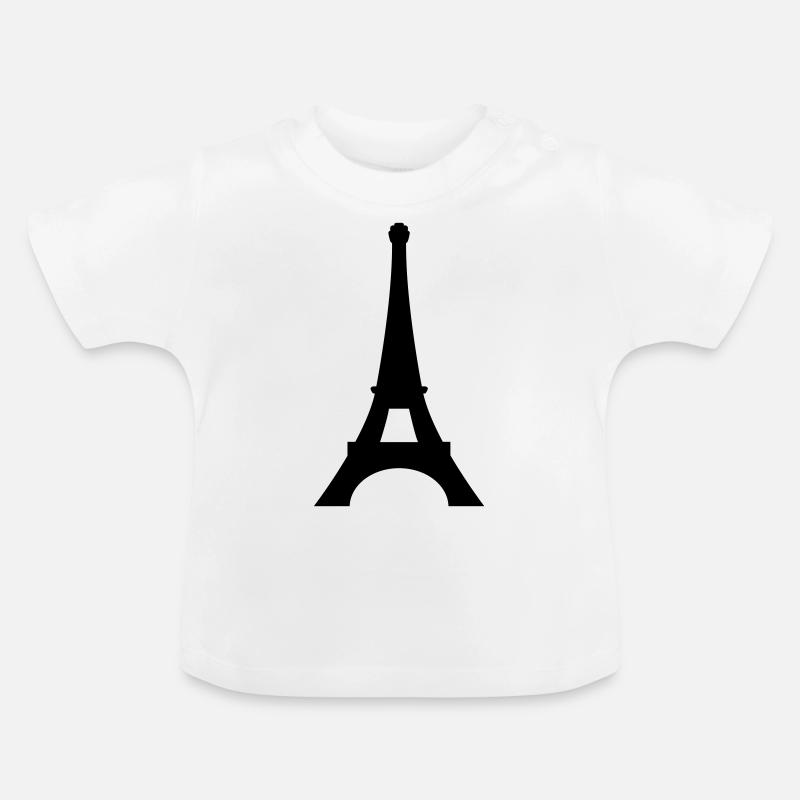 Paris Eiffelturm - Baby Bio-T-Shirt mit Rundhals - Weiß