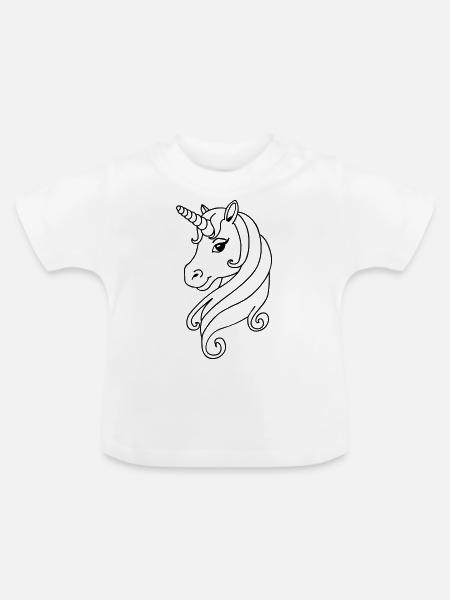 Unicorn - Einhorn - Baby Bio-T-Shirt mit Rundhals - Weiß