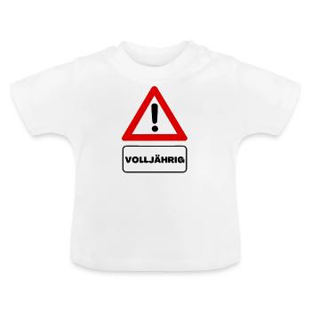 Achtung Volljährig - Baby Bio-T-Shirt mit Rundhals - Weiß - Vorne