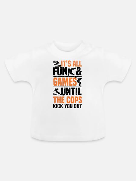 Parkour - Baby Bio-T-Shirt mit Rundhals - Weiß