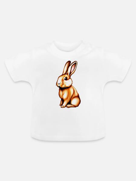 Häschen - Baby Bio-T-Shirt mit Rundhals - Weiß