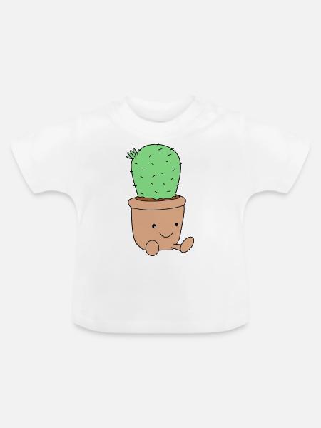 Süßer Kaktus - Baby Bio-T-Shirt mit Rundhals - Weiß
