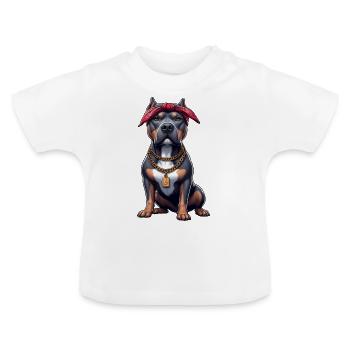 Pitbull Le Rappeur - T-shirt bio col rond Bébé - blanc - Devant