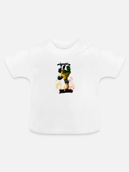 Skateboarding - Baby Bio-T-Shirt mit Rundhals - Weiß