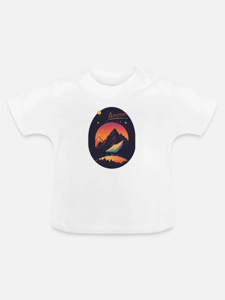 Abenteuer - Baby Bio-T-Shirt mit Rundhals - Weiß