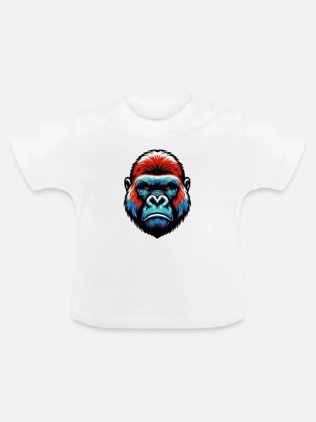 Gorilla - Baby Bio-T-Shirt mit Rundhals - Weiß