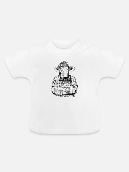 Mister Rindfleisch - Baby Bio-T-Shirt mit Rundhals - Weiß