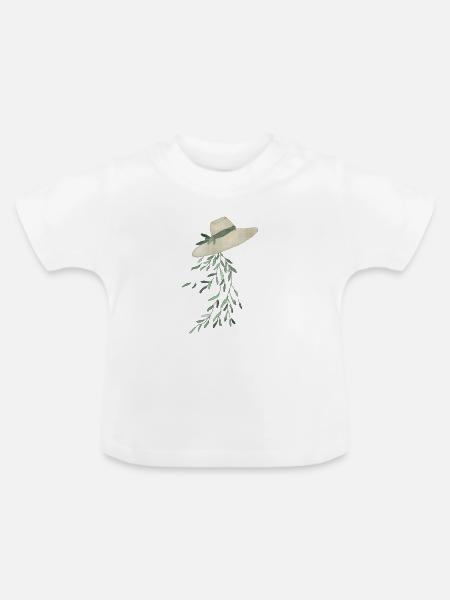 Blaetterhut - Baby Bio-T-Shirt mit Rundhals - Weiß