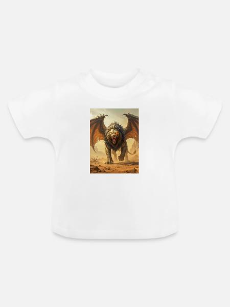 Ägyptische Sphinx, Löwenkörper - Baby Bio-T-Shirt mit Rundhals - Weiß