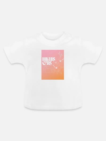 Hibiskus Individuelles Blumendesign - Baby Bio-T-Shirt mit Rundhals - Weiß