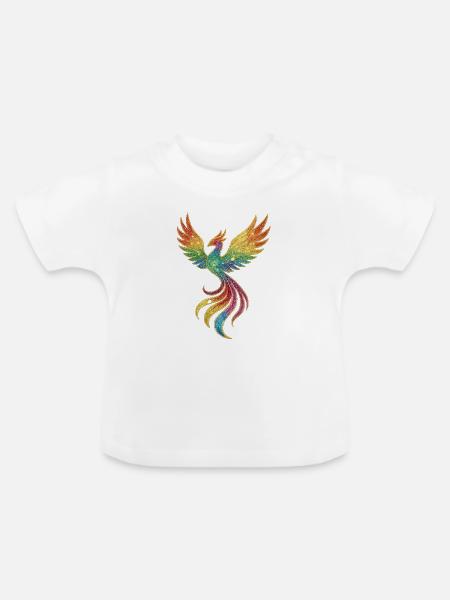 Regenbogen Phönix Funkenpracht - Baby Bio-T-Shirt mit Rundhals - Weiß