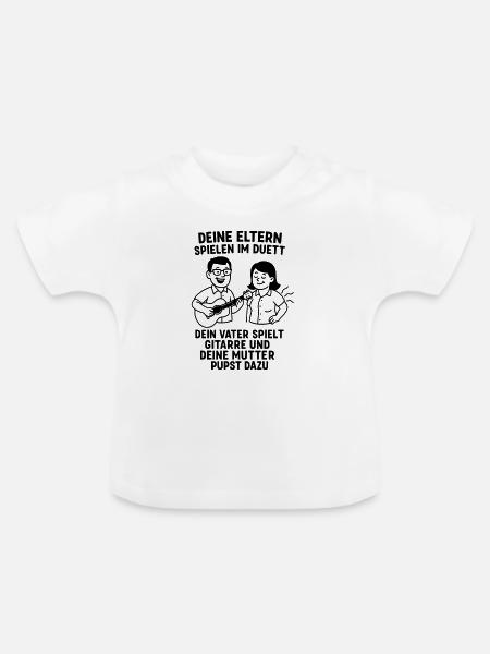 duett eltern musik - Baby Bio-T-Shirt mit Rundhals - Weiß