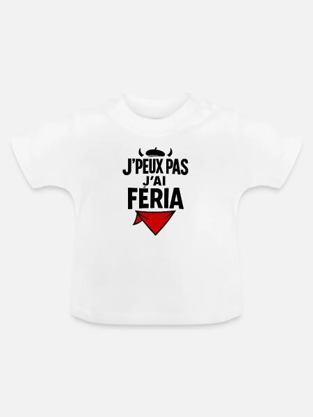Ich kann nicht, Feria - Baby Bio-T-Shirt mit Rundhals - Weiß