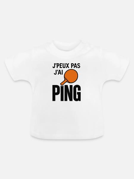 Ich kann nicht, ich ping. - Baby Bio-T-Shirt mit Rundhals - Weiß