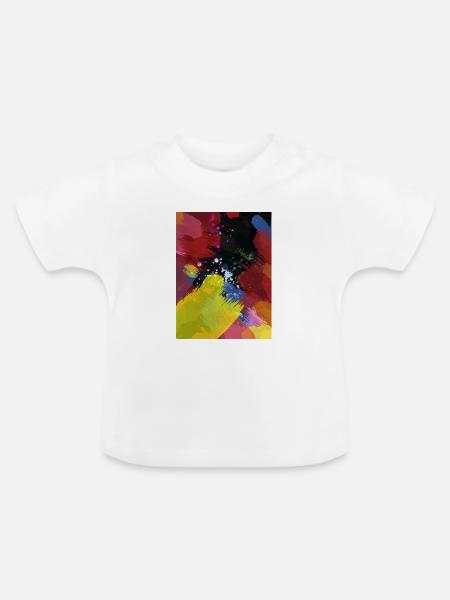 Farbexplosion Abstrakte Farbflächen - Baby Bio-T-Shirt mit Rundhals - Weiß