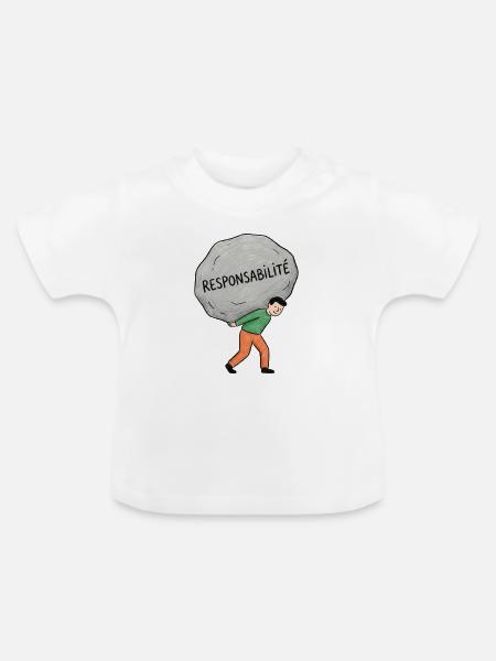 Die Verantwortung übernehmen - Baby Bio-T-Shirt mit Rundhals - Weiß