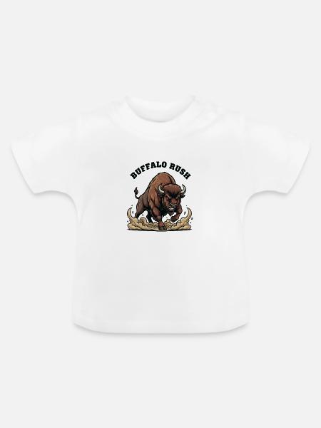 Buffalo Rush Wild Buffalo Force - Baby Bio-T-Shirt mit Rundhals - Weiß