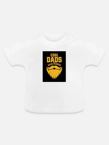 Cool Dads Have Beards - Baby Bio-T-Shirt mit Rundhals - Weiß