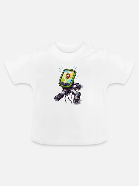 Fahrrad Navi Routefinder - Baby Bio-T-Shirt mit Rundhals - Weiß