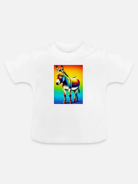 Esel-Maultier - Baby Bio-T-Shirt mit Rundhals - Weiß