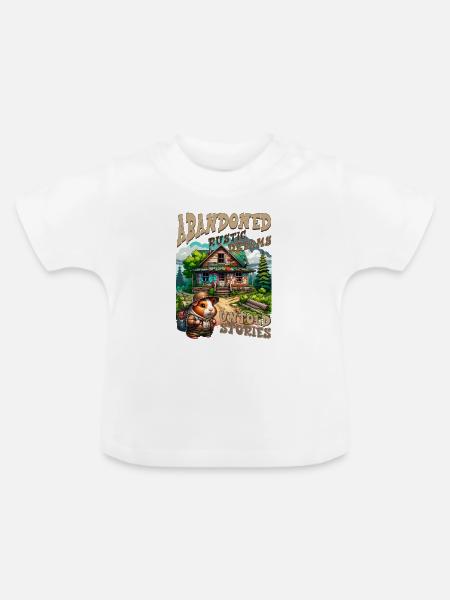 Unerzählte Geschichten: Rustikale Hütte - Baby Bio-T-Shirt mit Rundhals - Weiß