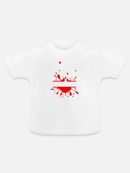 Mud Run Duo – Individuelles Splash-Design - Baby Bio-T-Shirt mit Rundhals - Weiß