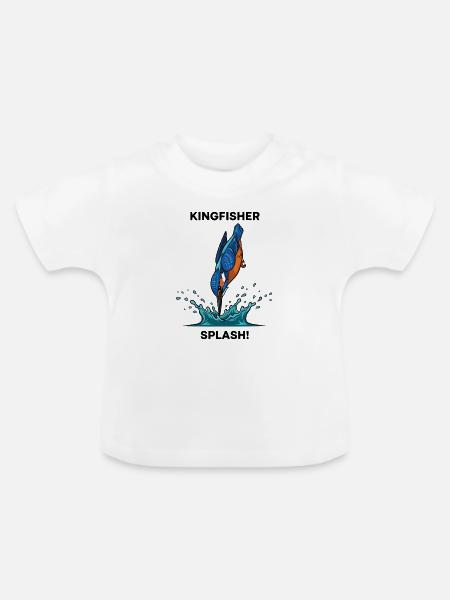 Kingfisher Splash Kingfisher River - Baby Bio-T-Shirt mit Rundhals - Weiß