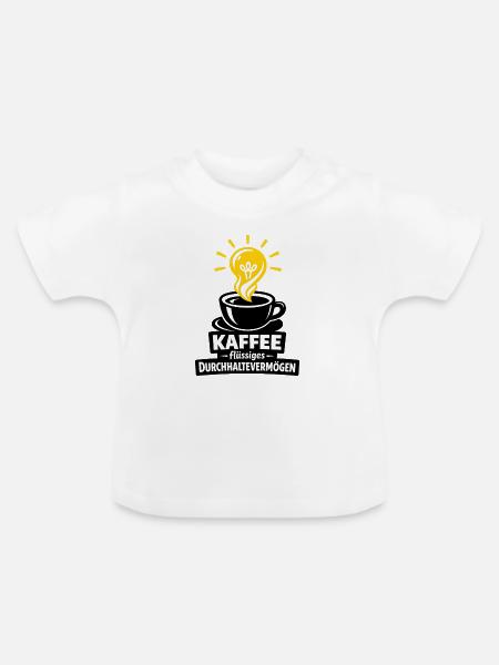 Kaffee Durchhaltevermögen Logo - Baby Bio-T-Shirt mit Rundhals - Weiß