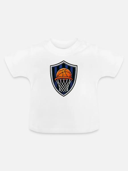 Basketball Schild mit Korb - Baby Bio-T-Shirt mit Rundhals - Weiß