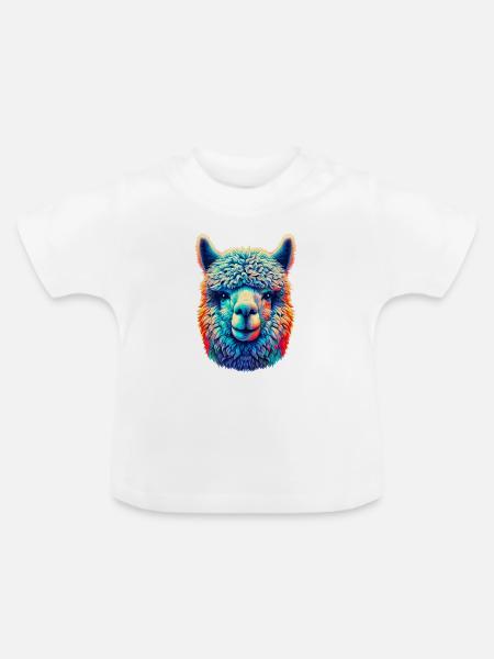 Alpaka - Baby Bio-T-Shirt mit Rundhals - Weiß