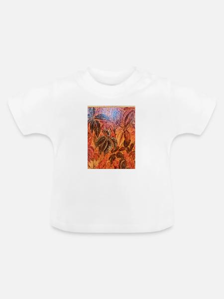 Herbstlaub Farbenspiel - Baby Bio-T-Shirt mit Rundhals - Weiß