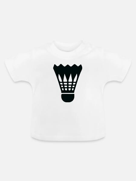 Federball Silhouette Kunstwerk - Baby Bio-T-Shirt mit Rundhals - Weiß