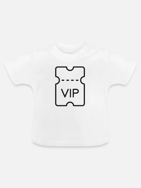 VIP-Ticketausweis - Baby Bio-T-Shirt mit Rundhals - Weiß