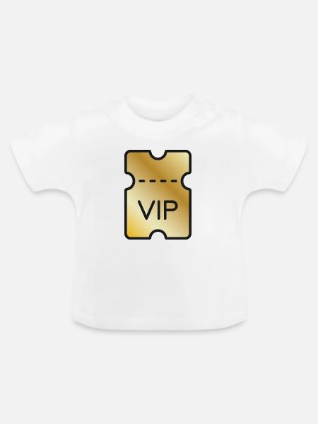 VIP-Gold-Ticket - Baby Bio-T-Shirt mit Rundhals - Weiß