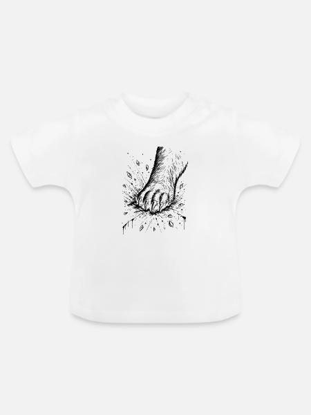 Bärentatze - Baby Bio-T-Shirt mit Rundhals - Weiß