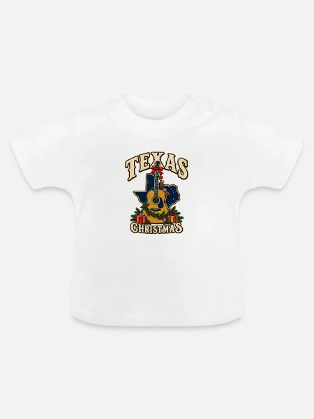 Texas Christmas Gitarre - Baby Bio-T-Shirt mit Rundhals - Weiß