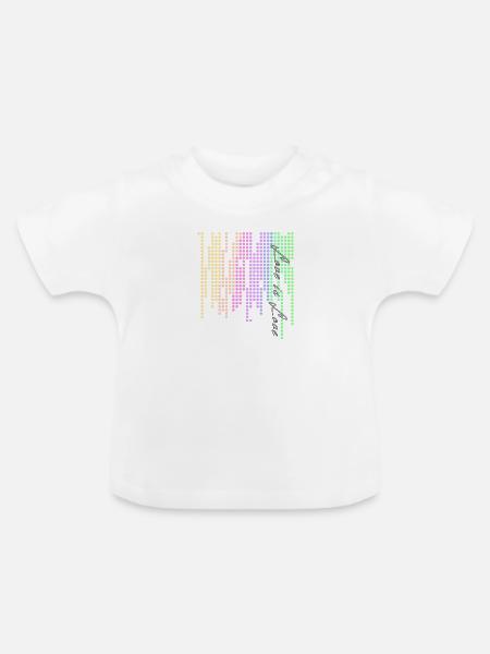 love is love,LGBT,Regenbogen,bunt,Punkte - Baby Bio-T-Shirt mit Rundhals - Weiß