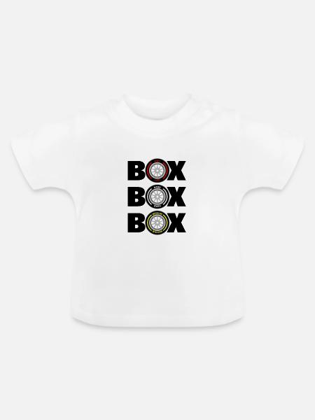 Box Box Box - Baby Bio-T-Shirt mit Rundhals - Weiß