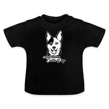 Chien de bétail australien - T-shirt bio col rond Bébé - noir - Devant