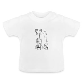 Voiture de course - T-shirt bio col rond Bébé - blanc - Devant