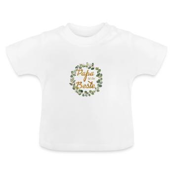 Papa ist der Beste personalisierbar - Baby Bio-T-Shirt mit Rundhals - Weiß - Vorne