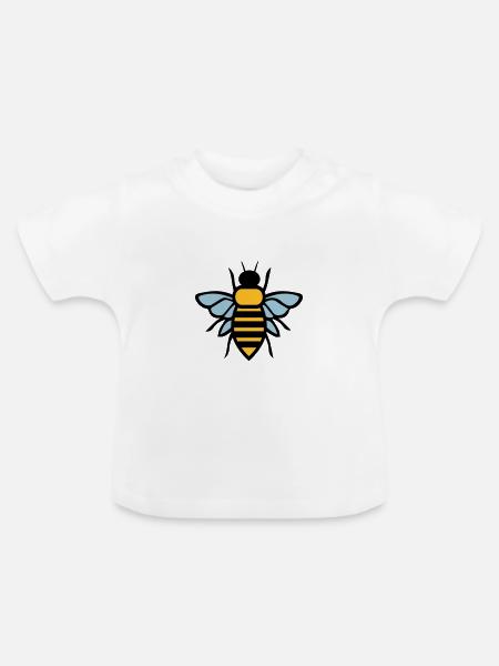 Biene - Baby Bio-T-Shirt mit Rundhals - Weiß