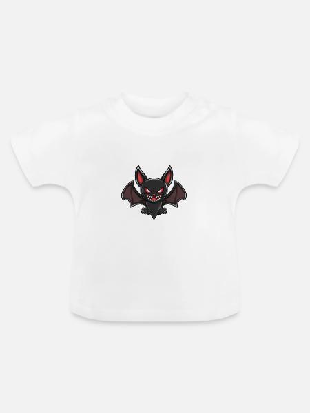 Fledermaus Halloween Blutsauger Comic - Baby Bio-T-Shirt mit Rundhals - Weiß