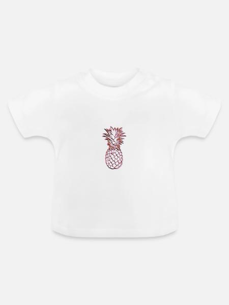 Red Pineapple - Baby Bio-T-Shirt mit Rundhals - Weiß