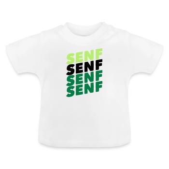 Moutarde mange une délicieuse pâte d'épices - T-shirt bio col rond Bébé - blanc - Devant