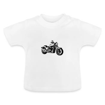 Motard - T-shirt bio col rond Bébé - blanc - Devant